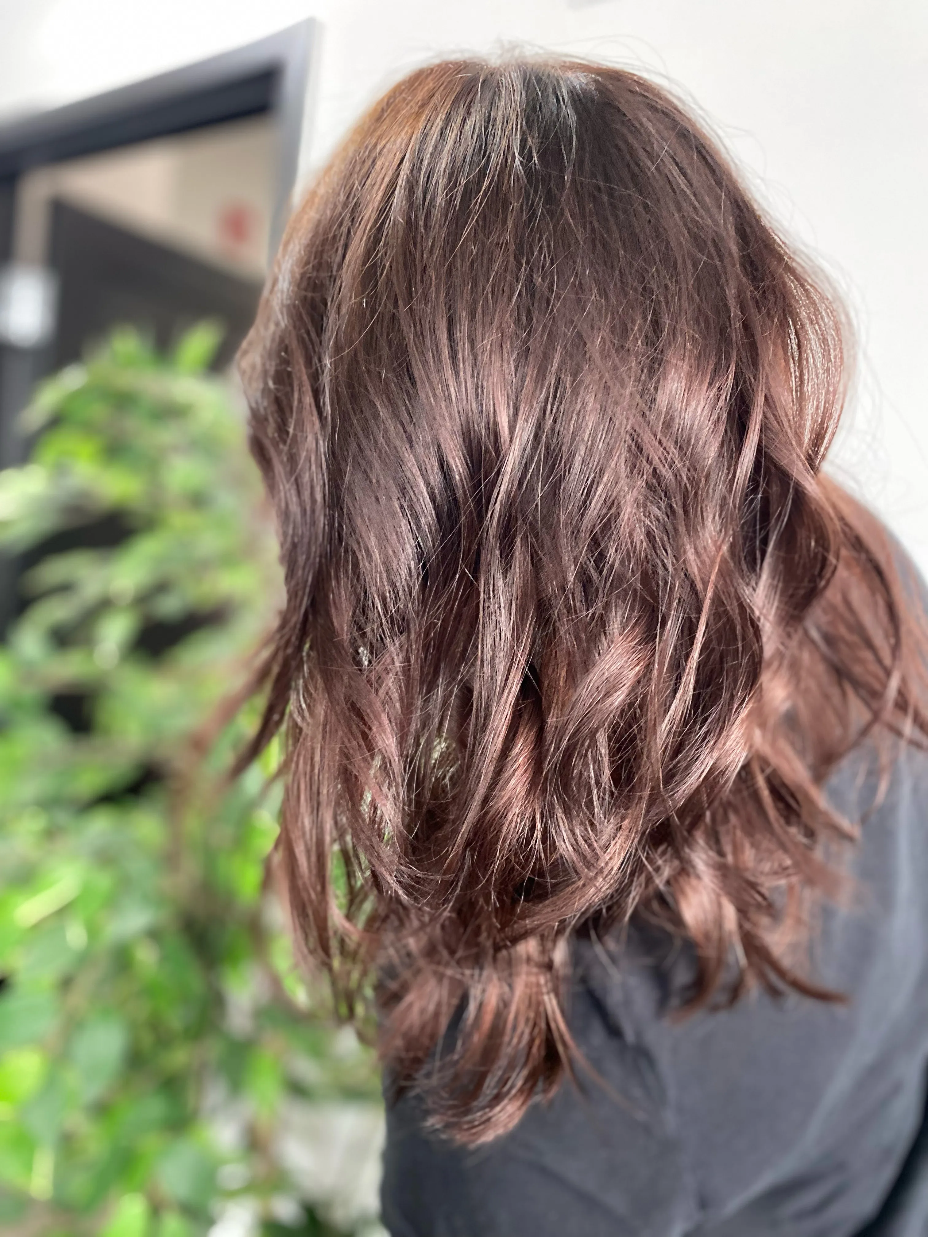 Brunette long wavy hair