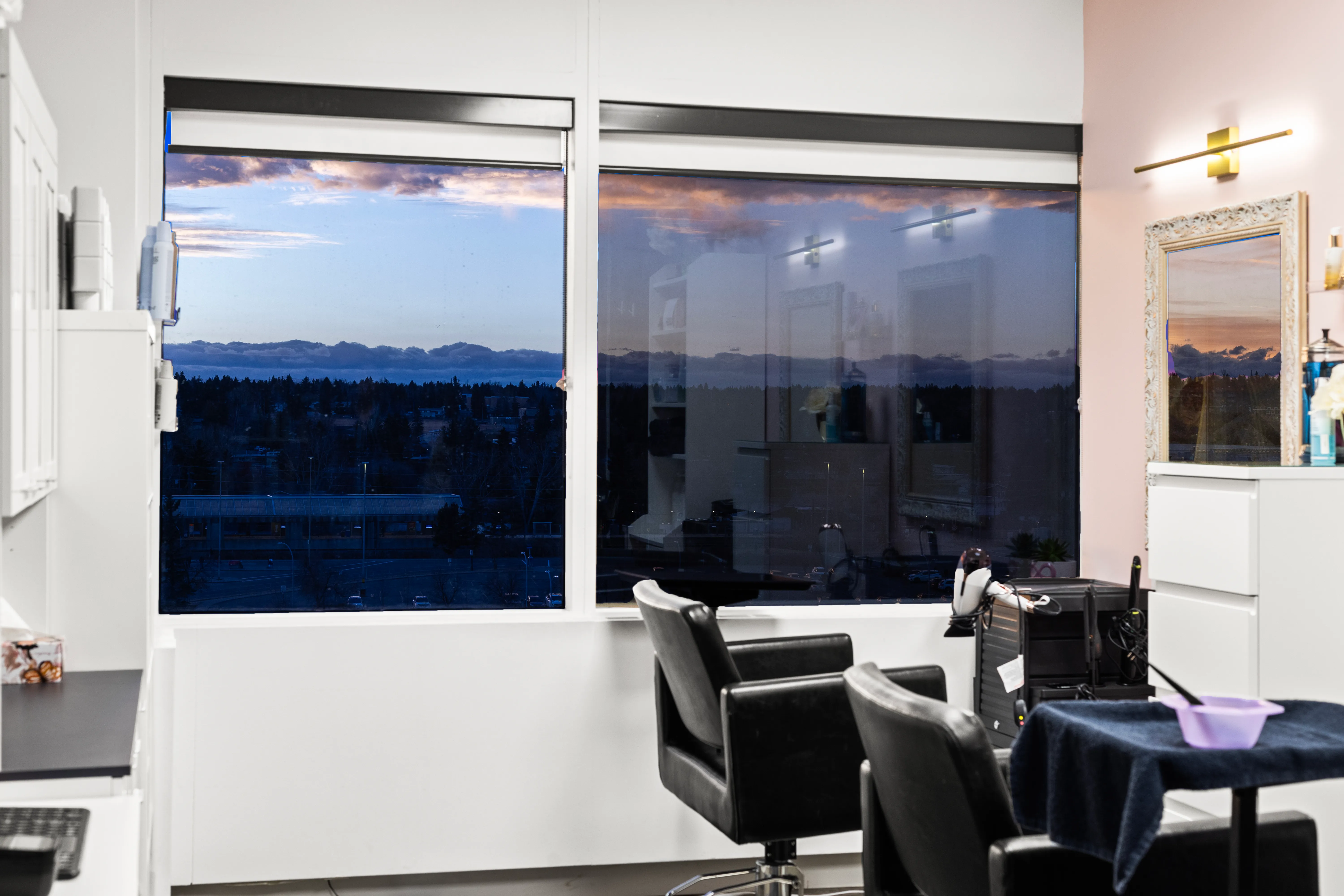 Studio window with mountain view